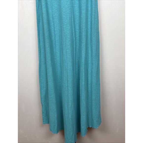 Cut Loose Linen Blend Maxi Tank Dress Women's XL Blue Asymmetrical Hem Lagenlook - Picture 6 of 8